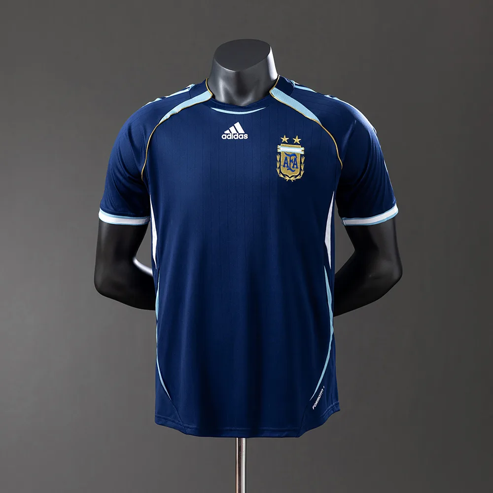 Argentina 2006 Versión jugador Retro Argentina National Team Visitante Camiseta de fútbol 2006