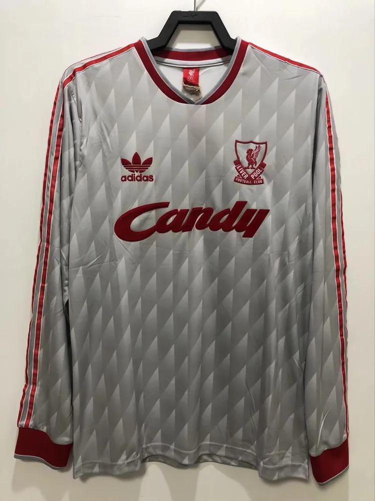 Liverpool 1989/1991 Retro Liverpool Visitante Camiseta de fútbol Manga larga 1989/1991