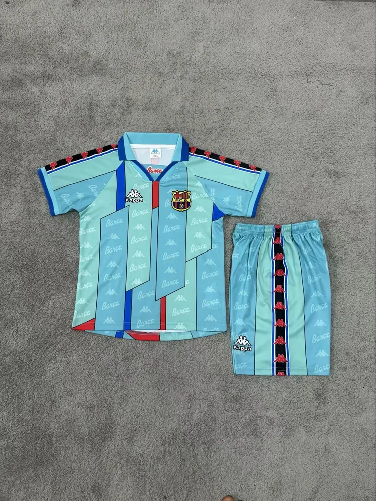 Barcelona 1996/1997 Retro Barcelona Visitante Camiseta de fútbol Talla infantil 1996/1997