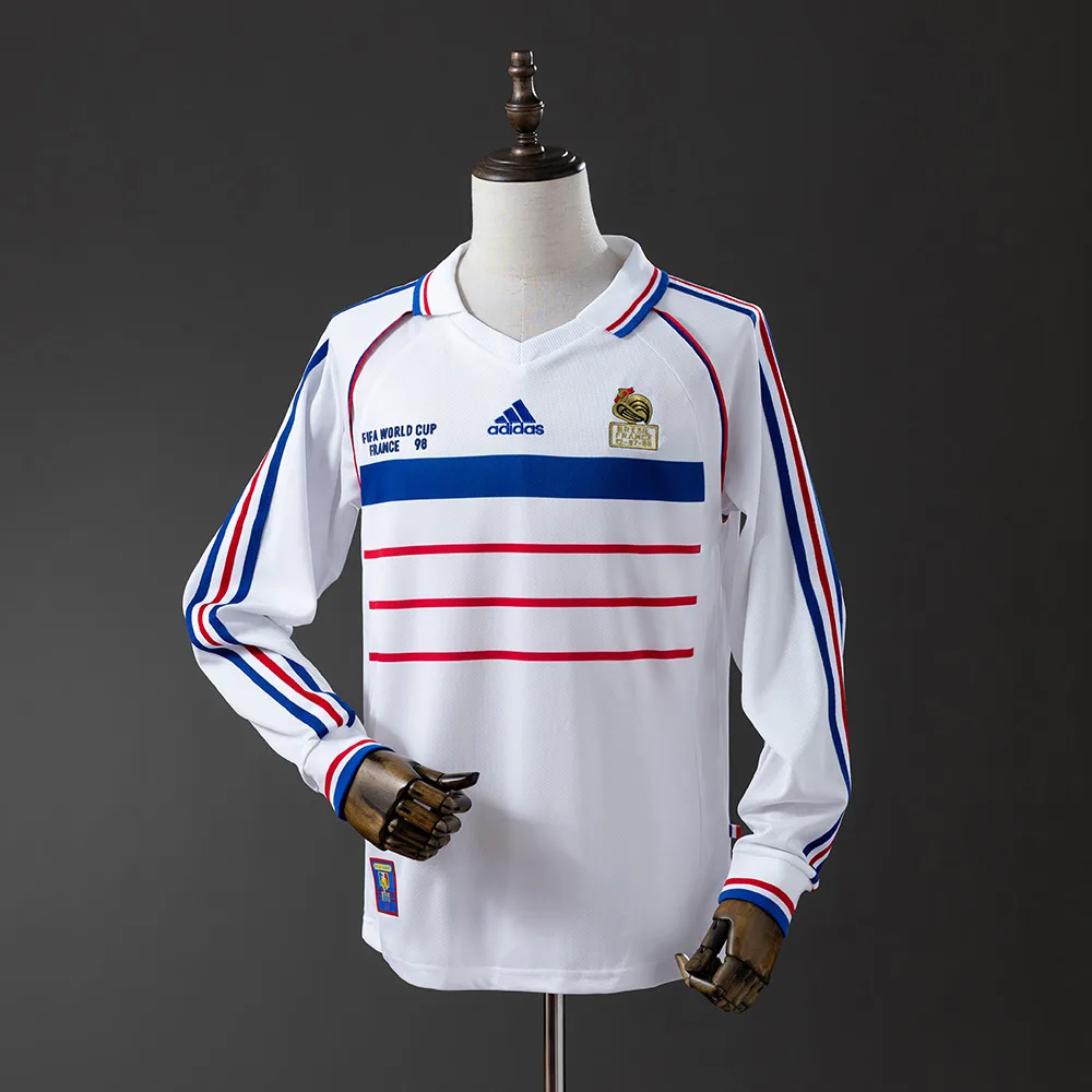 France 1998 Retro Long Sleeve France Away Football Shirt 1998