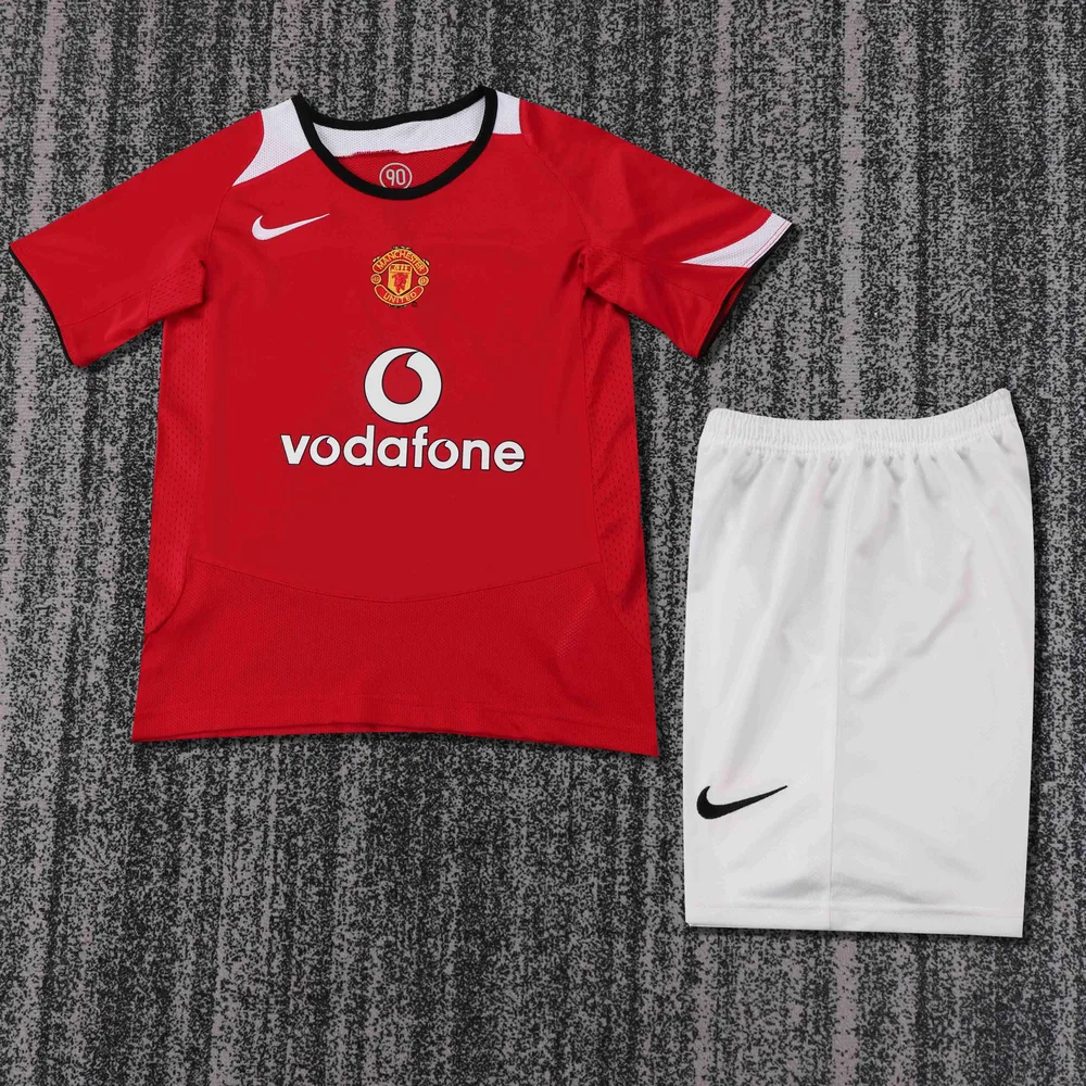 Manchester United 2005-2006 Retro Manchester United Local Camiseta de fútbol Talla infantil 2005/2006