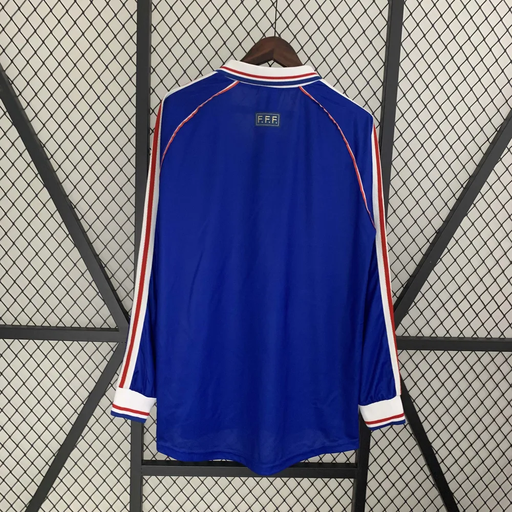 France 1998 Retro Long Sleeve France Home Football Shirt 1998 — 2