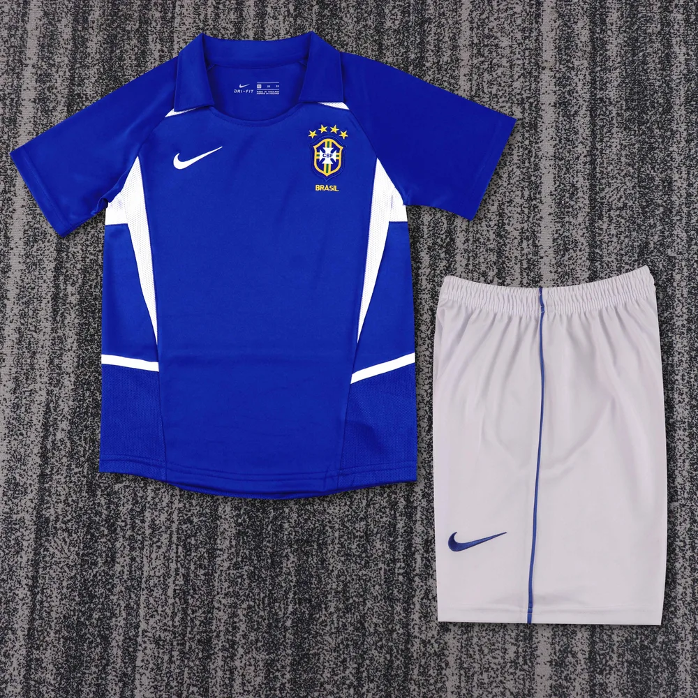 Brazil 2002 Retro Brazil Visitante Camiseta de fútbol Talla infantil 2002