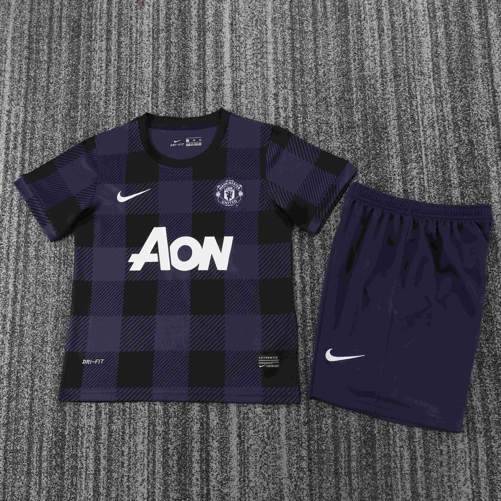 Manchester United 2013-2014 Retro Manchester United Visitante Camiseta de fútbol Talla infantil 2013/2014