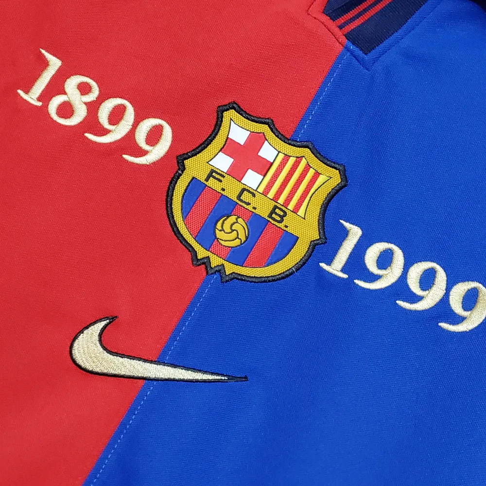 Barcelona 1999/2000 Retro Barcelona Local 100th Anniversary Version Camiseta de fútbol 1999/2000 — 4