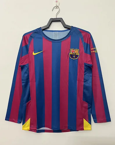 Barcelona 2005/2006 Retro Manga larga Barcelona Local Camiseta de fútbol UEFA Champions League 2005/2006