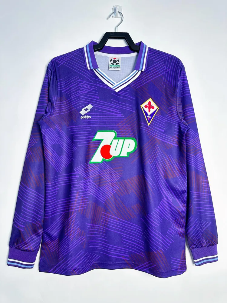 Fiorentina 1992/1993 Retro Manga larga Fiorentina Local Camiseta de fútbol 1992/1993