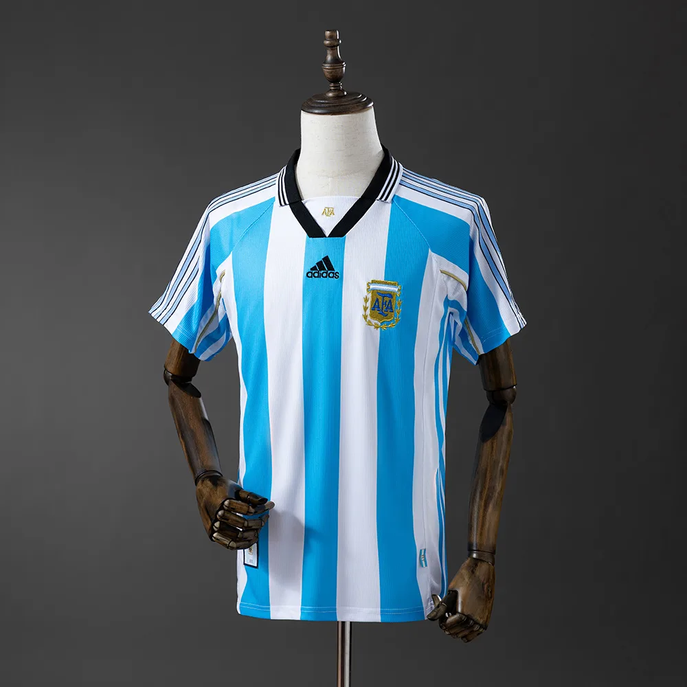 Argentina 1998 Retro Argentina National Team Local Camiseta de fútbol 1998