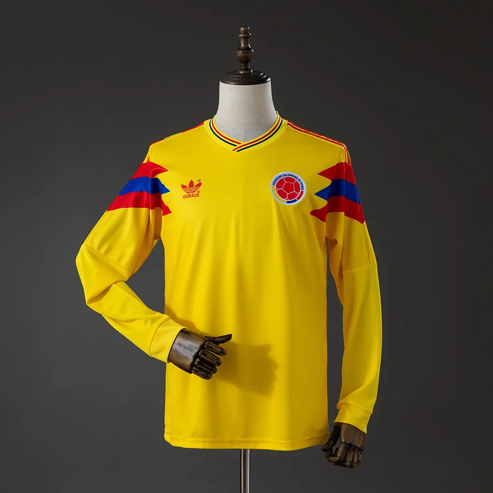 Colombia 1990 Colombia Local Retro Manga larga Jersey 1990