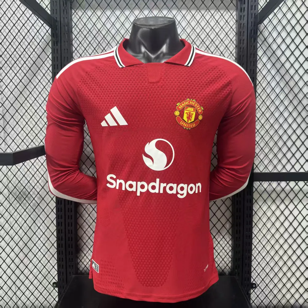 Manchester United 2026/2027 Long Sleeve Player Version Manchester United Home Football Jersey 2026/27