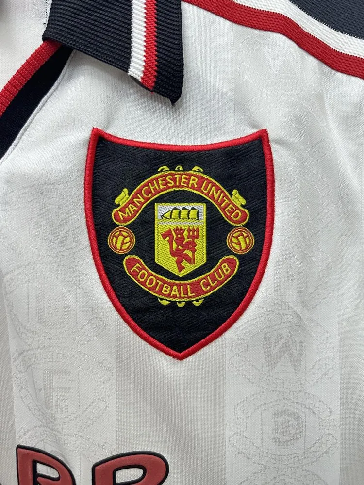 Manchester United 1998/1999 Retro Manchester United Away White Football Shirt 1998/1999 — 7