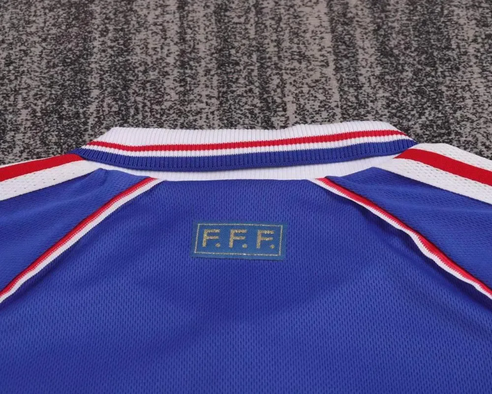 France 1998 Retro France Local Camiseta de fútbol Talla infantil 1998 — 3