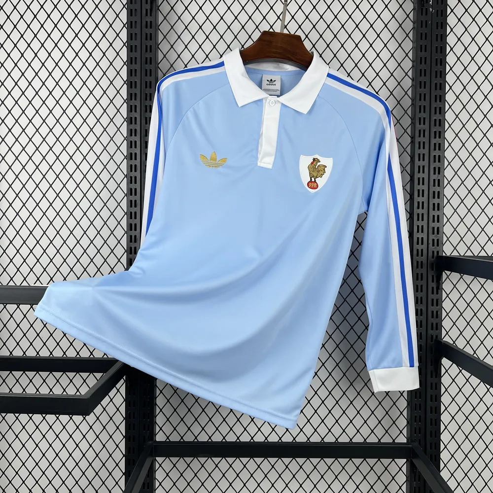 France 2026 France 120th Anniversary Blue Manga larga Retro Jersey 2026