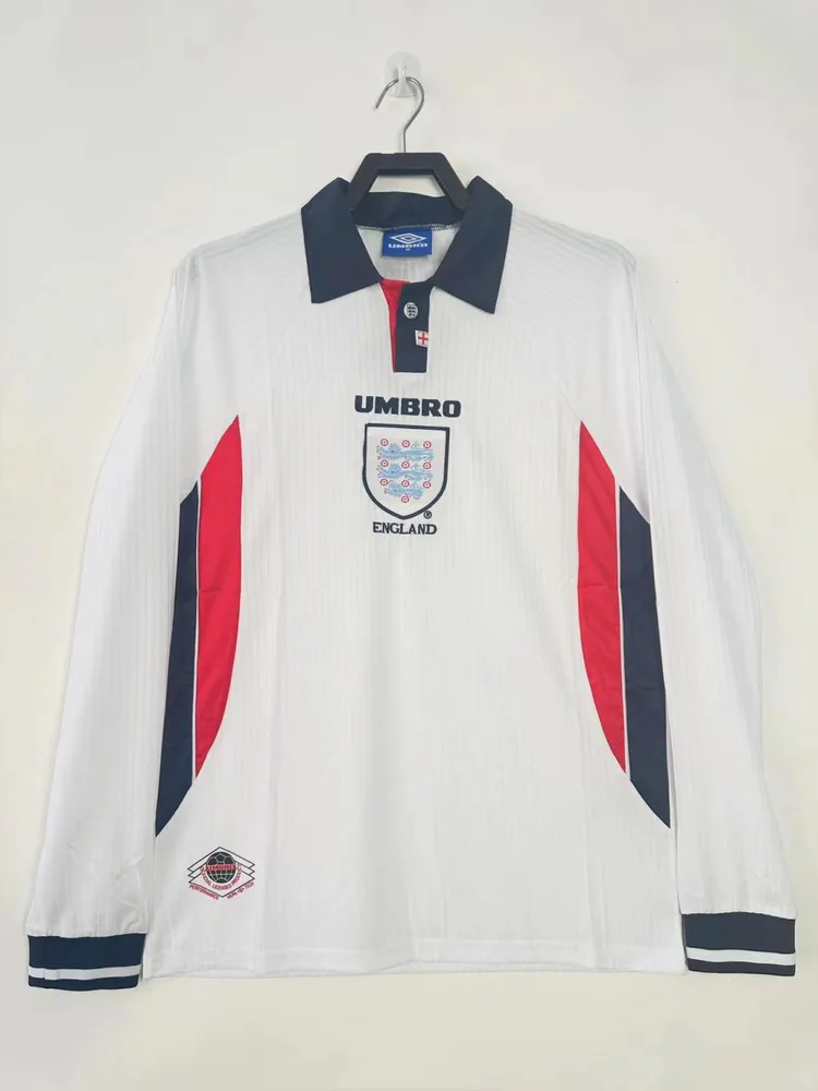 England 1998 Retro Manga larga England Local Camiseta de fútbol 1998