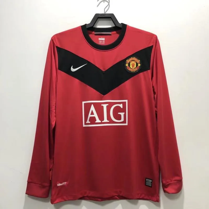 Manchester United 2009/2010 Retro Manga larga Manchester United Local Camiseta de fútbol 2009/2010