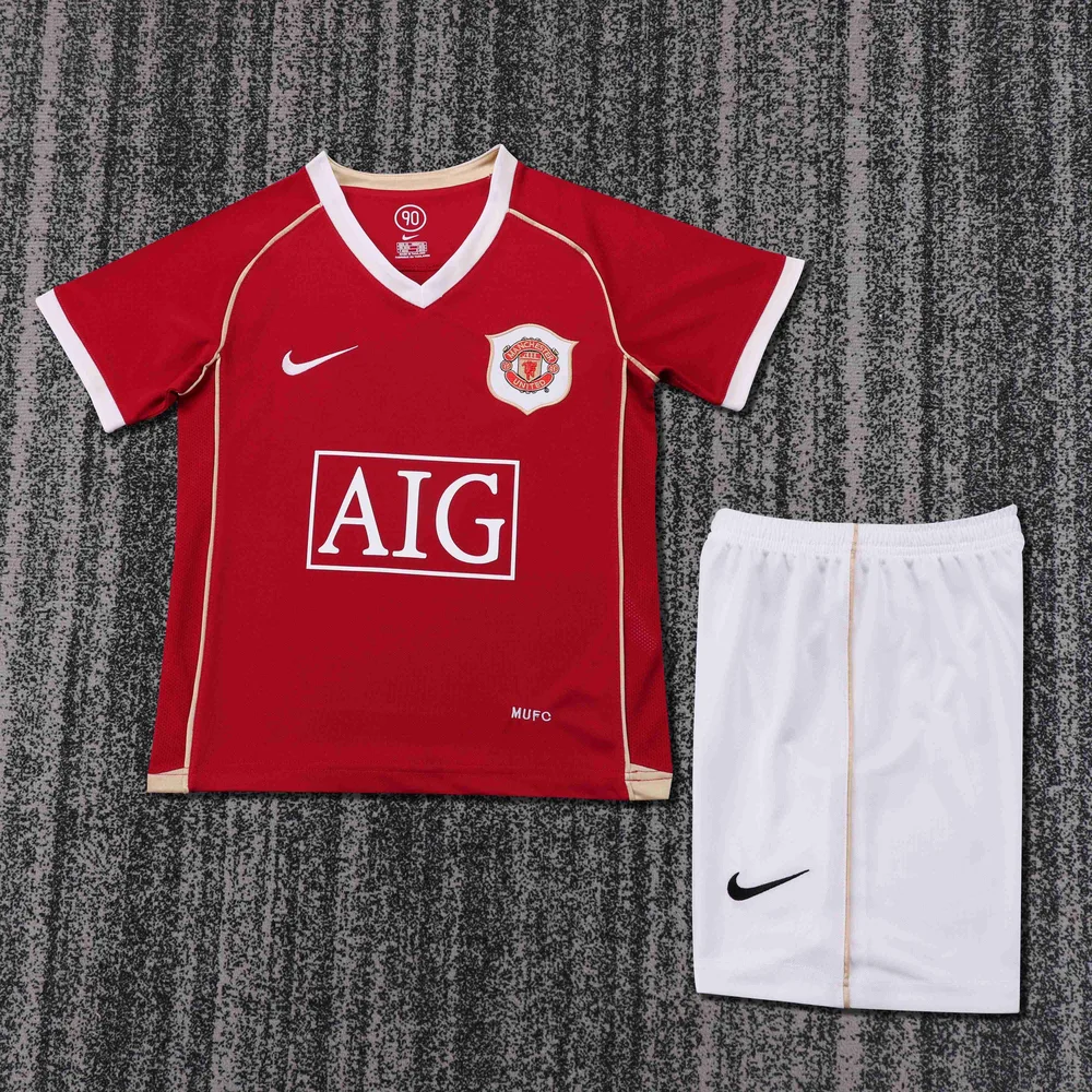 Manchester United 2006-2007 Retro Manchester United Local Camiseta de fútbol Talla infantil 2006/2007