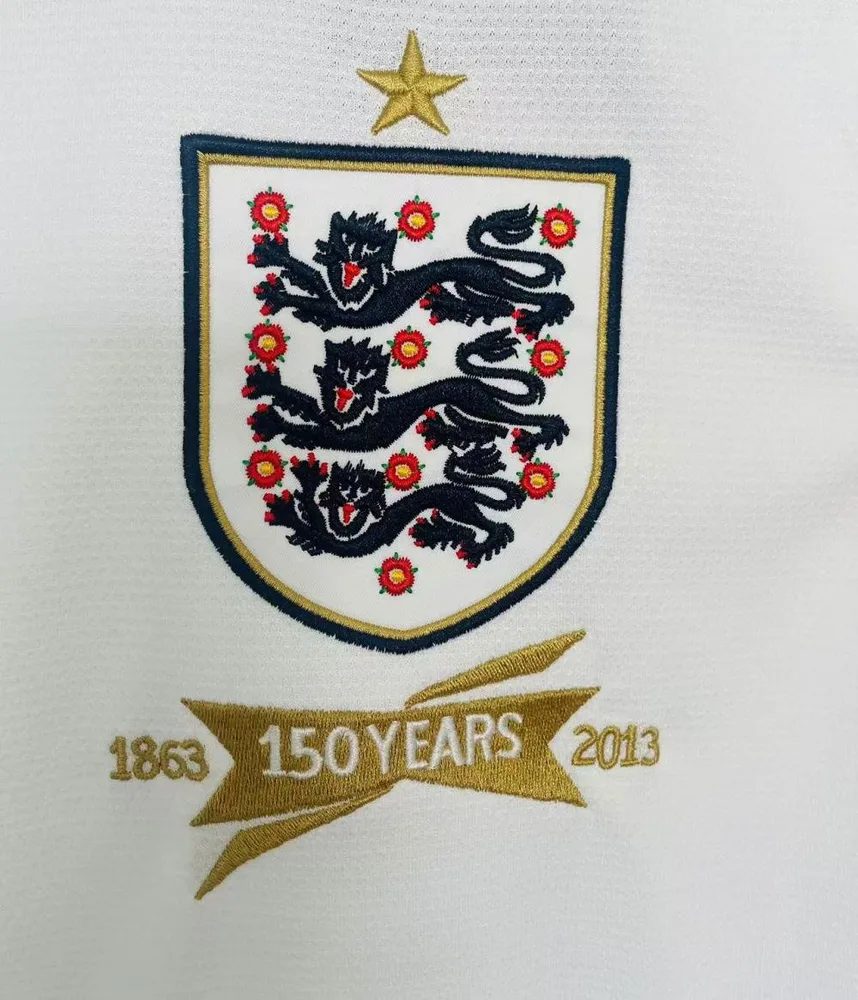 England 2013 Retro England Home Soccer Jersey 2013 — 3