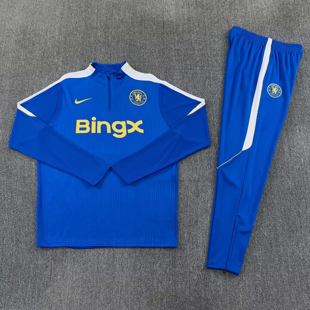 Chelsea 2026/2027 Chelsea Half-Pull Training Suit Blue Football Jersey Set 2026/27 — 3