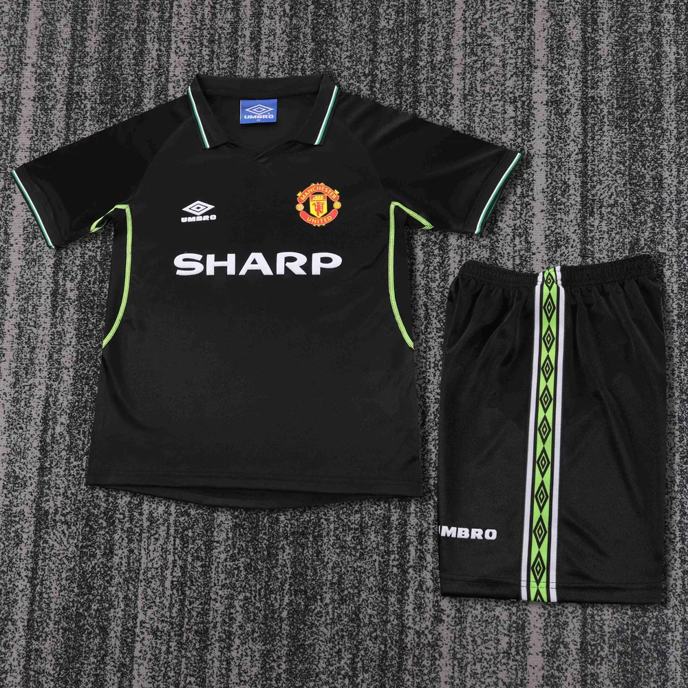 Manchester United 1998-1999 Retro Manchester United Tercera Visitante Camiseta de fútbol Talla infantil 1998/1999