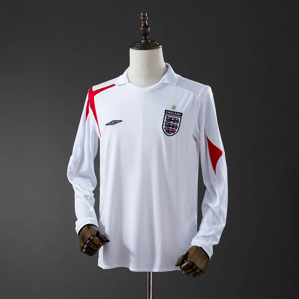 England 2006 Retro England Local Manga larga Jersey 2006