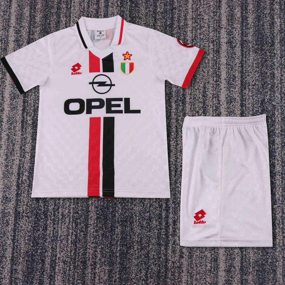 AC Milan 1996-1997 Retro AC Milan Visitante Camiseta de fútbol Talla infantil 1996/1997