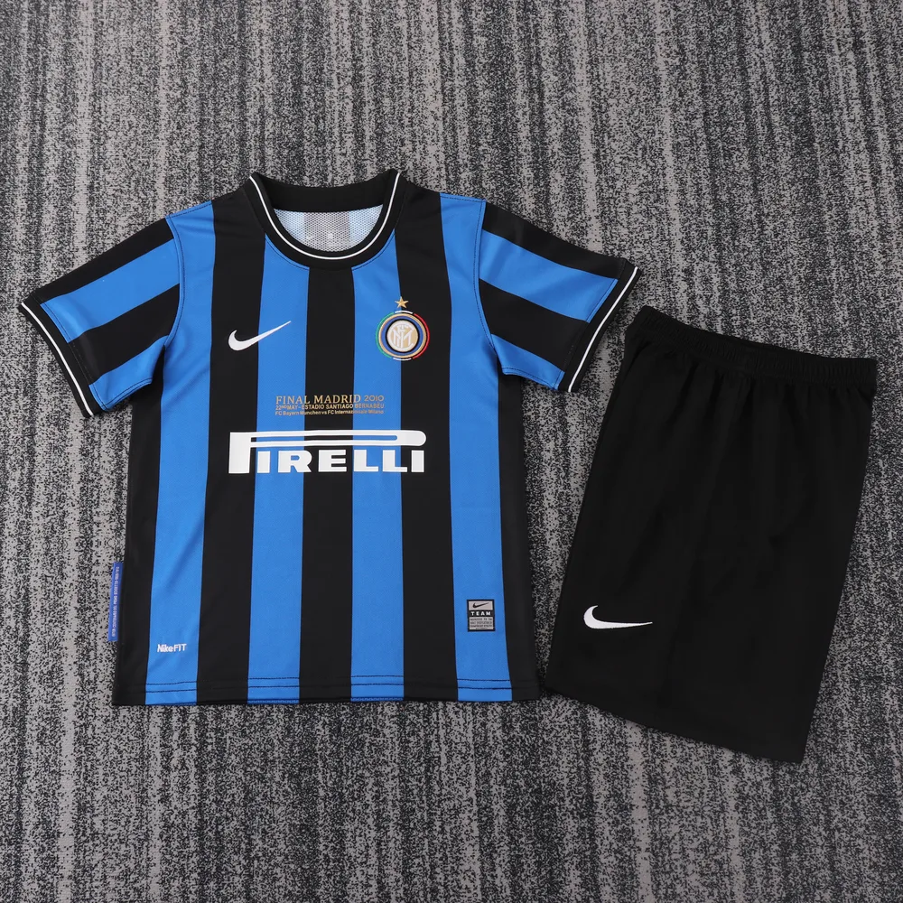 Inter Milan 2009-2010 Retro Inter Milan Local Camiseta de fútbol Talla infantil 2009/2010