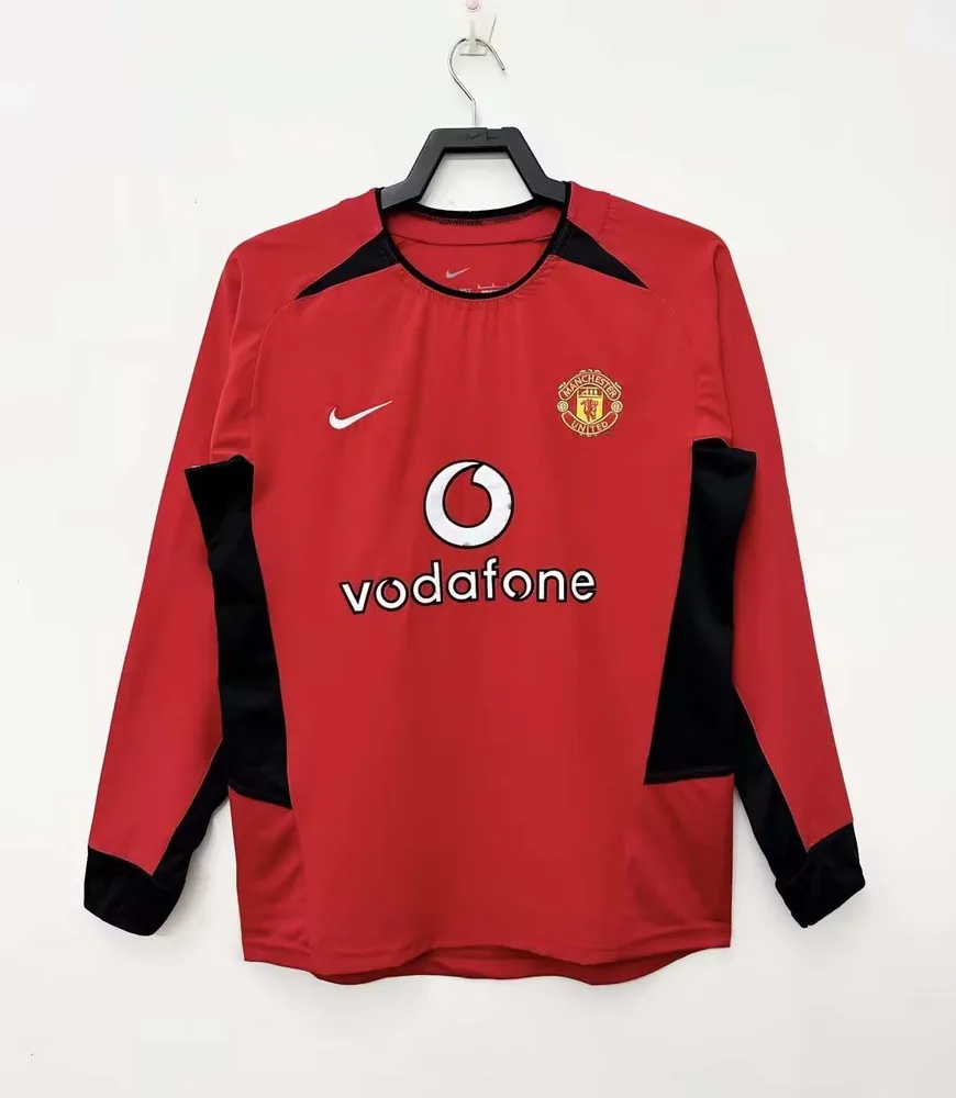 Manchester United 2002-2004 Retro Manga larga Manchester United Local Camiseta de fútbol 2002/2004