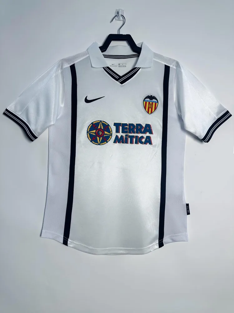 Valencia 2000/2001 Retro Valencia Local Camiseta de fútbol 2000/2001