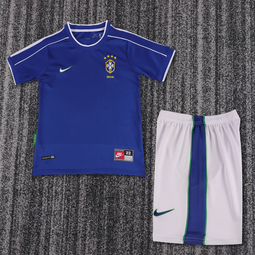 Brazil 1998 Retro Brazil Visitante Camiseta de fútbol Talla infantil 1998