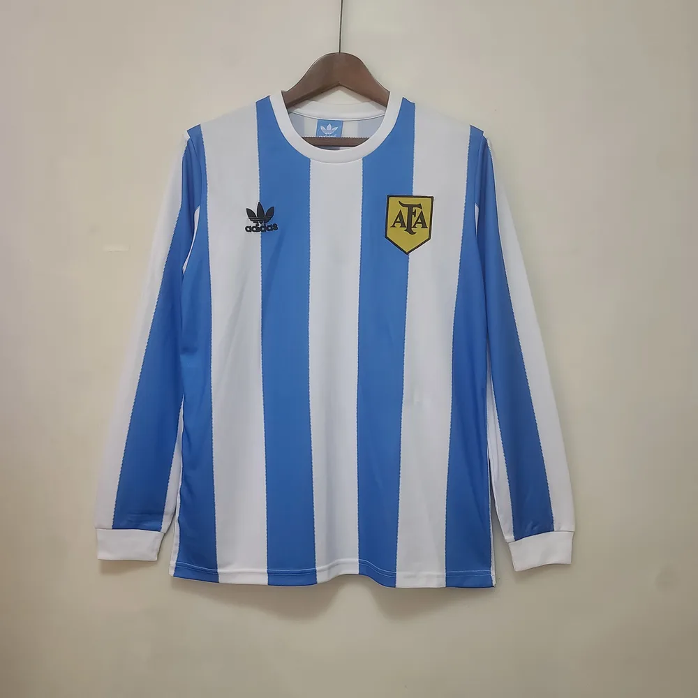 Argentina 1978 Retro Manga larga Argentina National Team Local Jersey 1978
