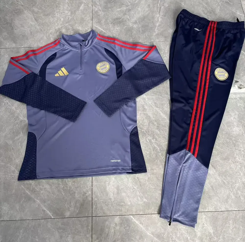 Bayern Munich 2026/2027 Bayern Munich Half-Pull Training Suit Grey-blue Football Shirt Set 2026/27 — 3