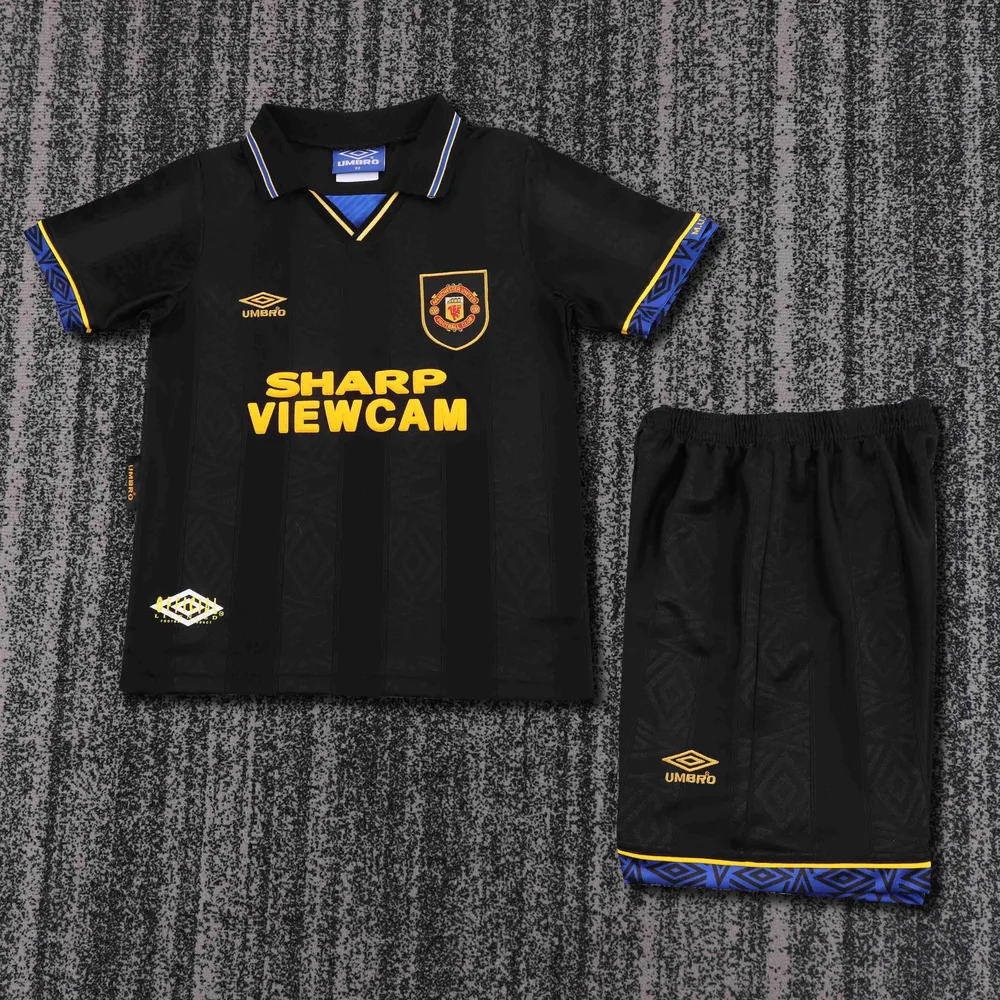 Manchester United 1993-1994 Retro Manchester United Visitante Camiseta de fútbol Talla infantil 1993/1994