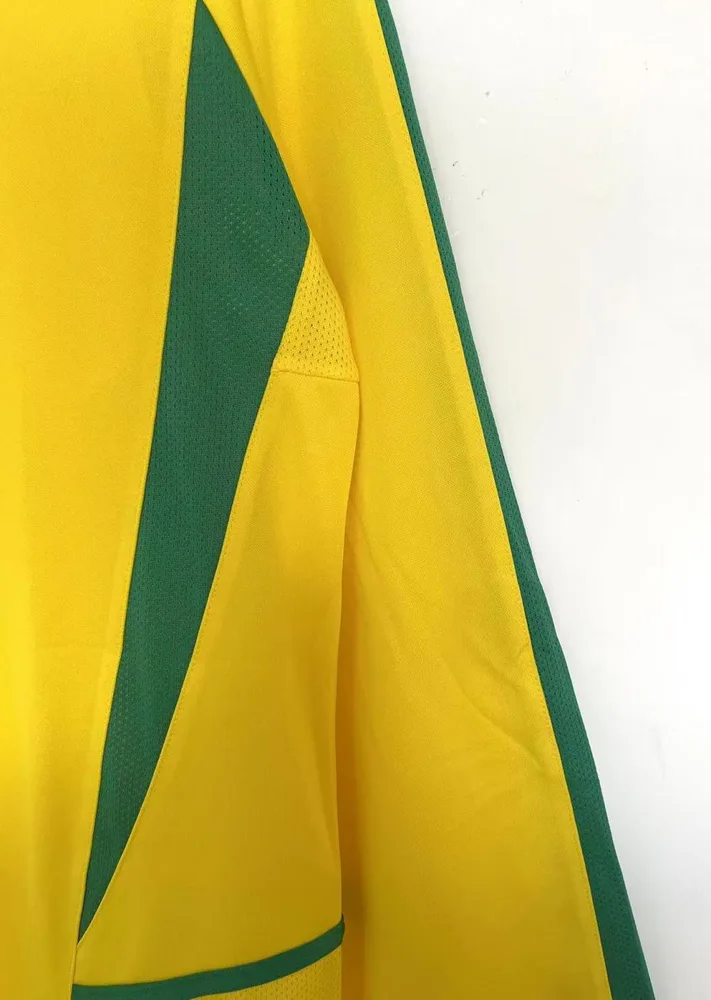 Brazil 2002 Retro Long Sleeve Brazil Home Soccer Jersey 2002 — 5