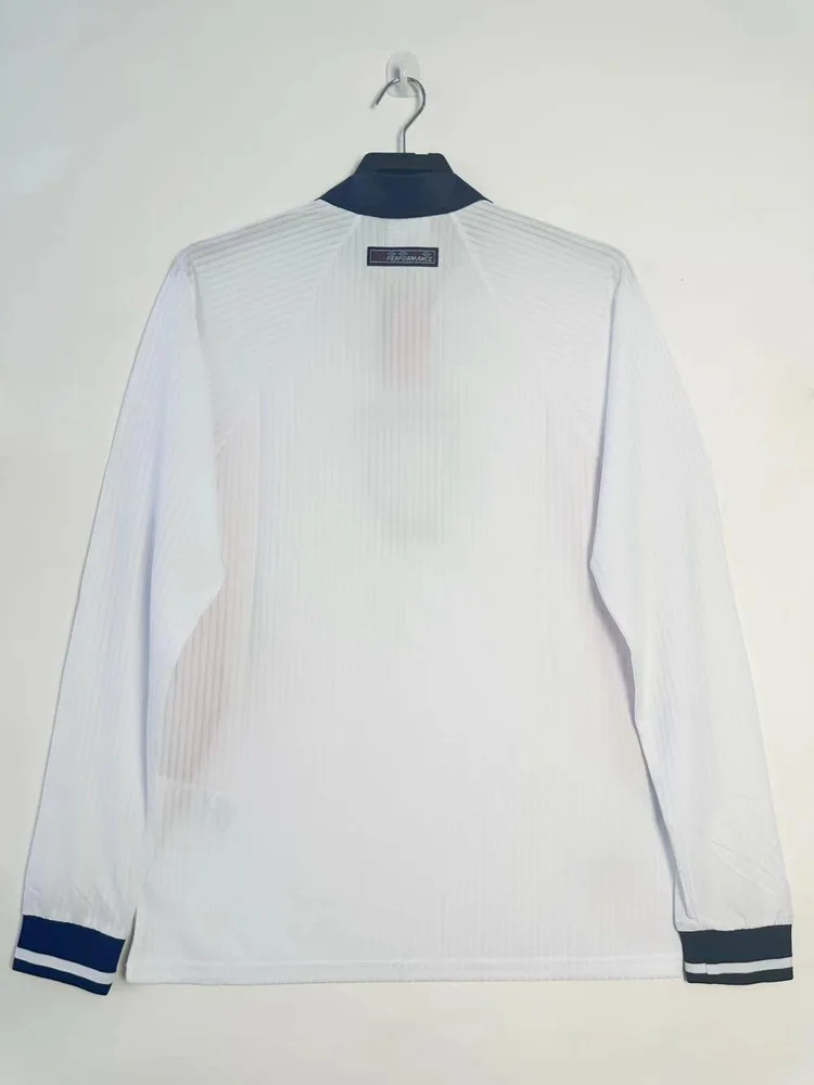 England 1998 Retro Long Sleeve England Home Soccer Jersey 1998 — 2