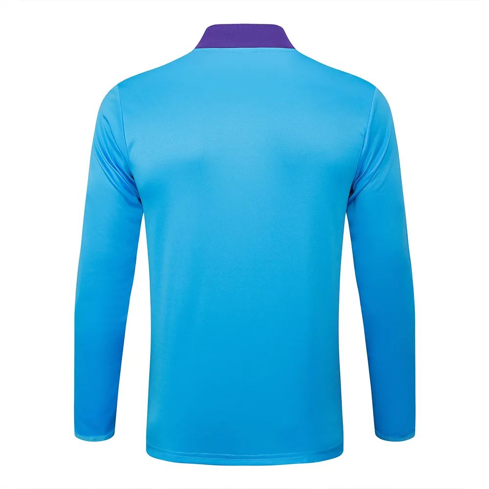 Real Madrid 2025/2026 Real Madrid Light blue retro version Half-Pull Training Suit Football Shirt Set 2025/2026 — 4