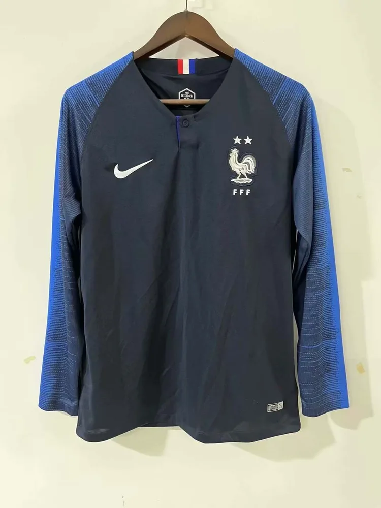 France 2018 Retro Manga larga France Local Camiseta de fútbol 2018