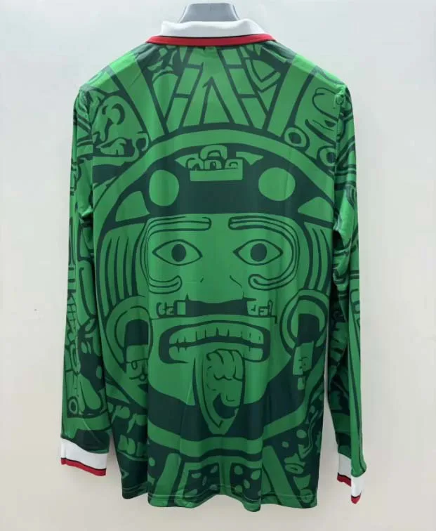 Mexico 1998 Retro Long Sleeve Mexico Home Football Shirt 1998 — 2
