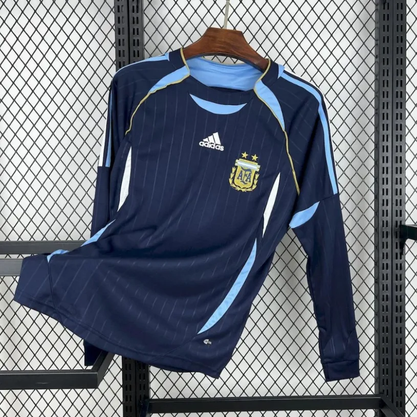 Argentina 2006 Long-Sleeved Retro Argentina National Team Visitante Camiseta de fútbol 2006