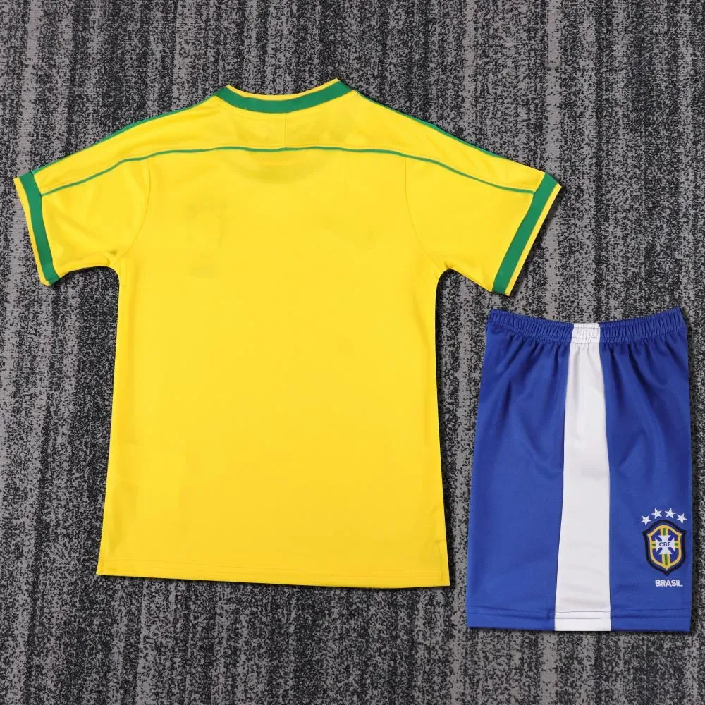 Brazil 1998 Retro Brazil Local Camiseta de fútbol Talla infantil 1998 — 2