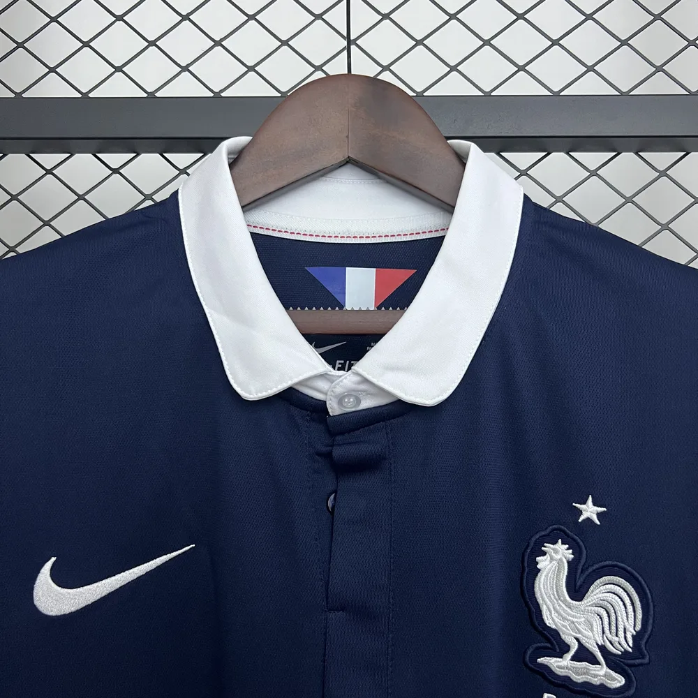 France 2014 Retro Long Sleeve France Home Football Shirt 2014 — 4