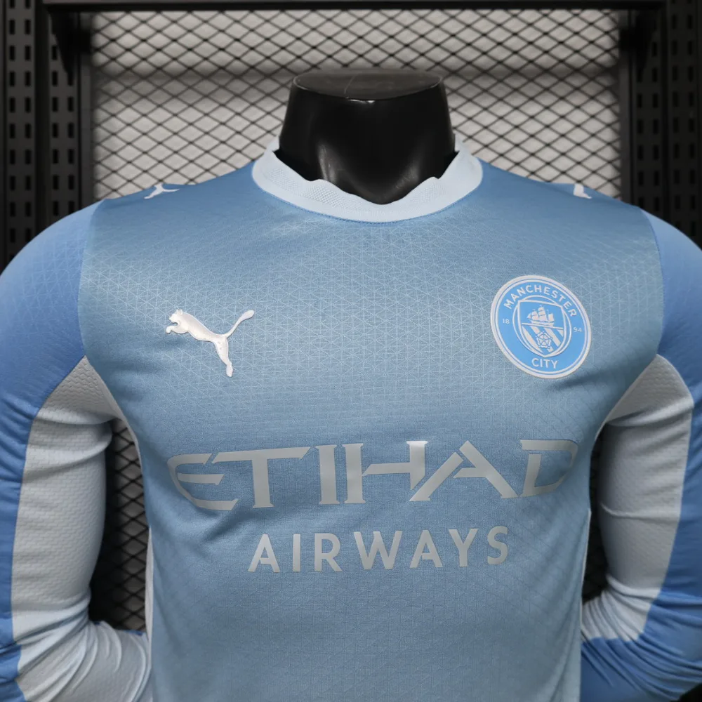 Manchester City 2026/2027 Long Sleeve Player Version Manchester City Home Football Jersey 2026/27 — 3