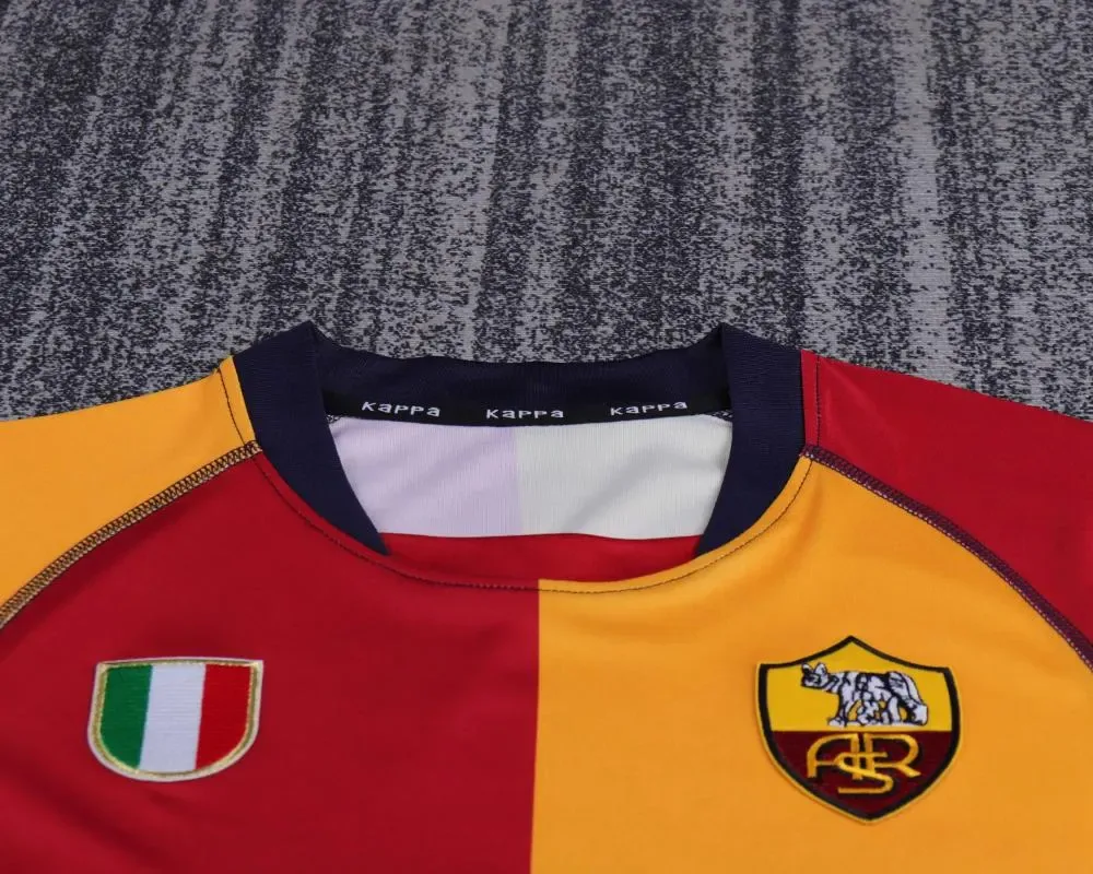 AS Roma 2000-2001 Retro Roma Home Soccer Jersey Kids Size 2000/2001 — 3