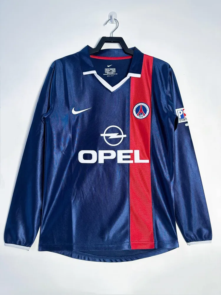 Paris Saint-Germain 2001/2002 Retro Manga larga Psg Paris Saint-Germain Local Camiseta de fútbol 2001/2002
