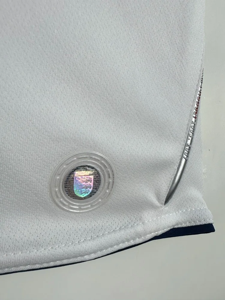 England 2006 Retro Long Sleeve England Home Soccer Jersey 2006 — 8