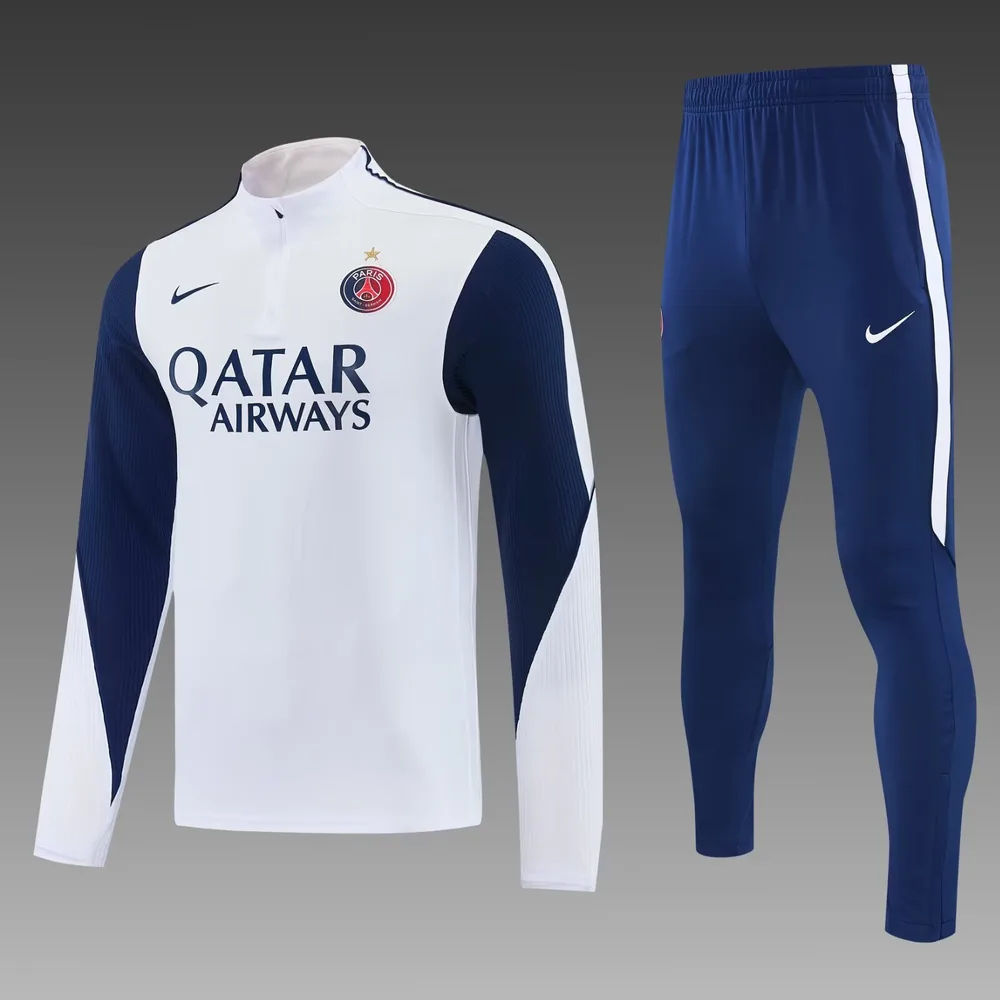 Paris Saint-Germain 2026/2027 Paris Saint-Germain Half-Length Training Suit White Football Jersey 2026/27