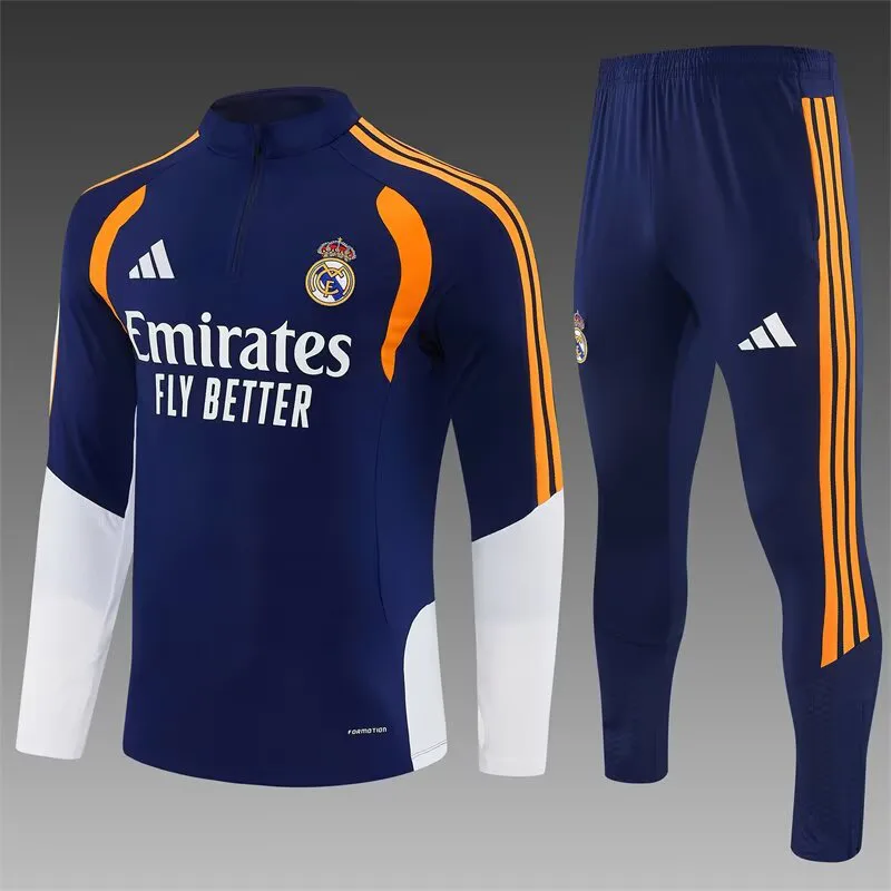 Real Madrid 2026/2027 Real Madrid Half-Pull Training Suit Blue Football Jersey 2026/27