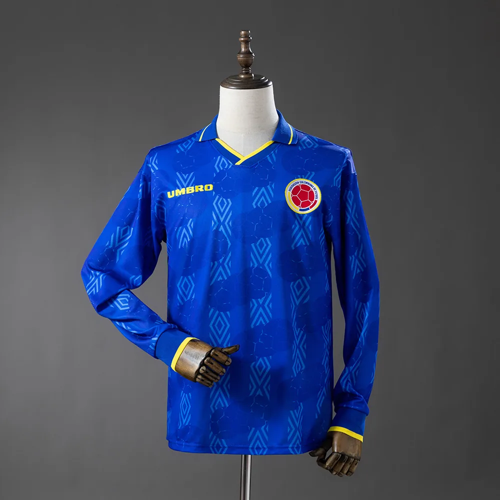Colombia 1994 Retro Colombia Visitante Long-sleeved Jersey 1994