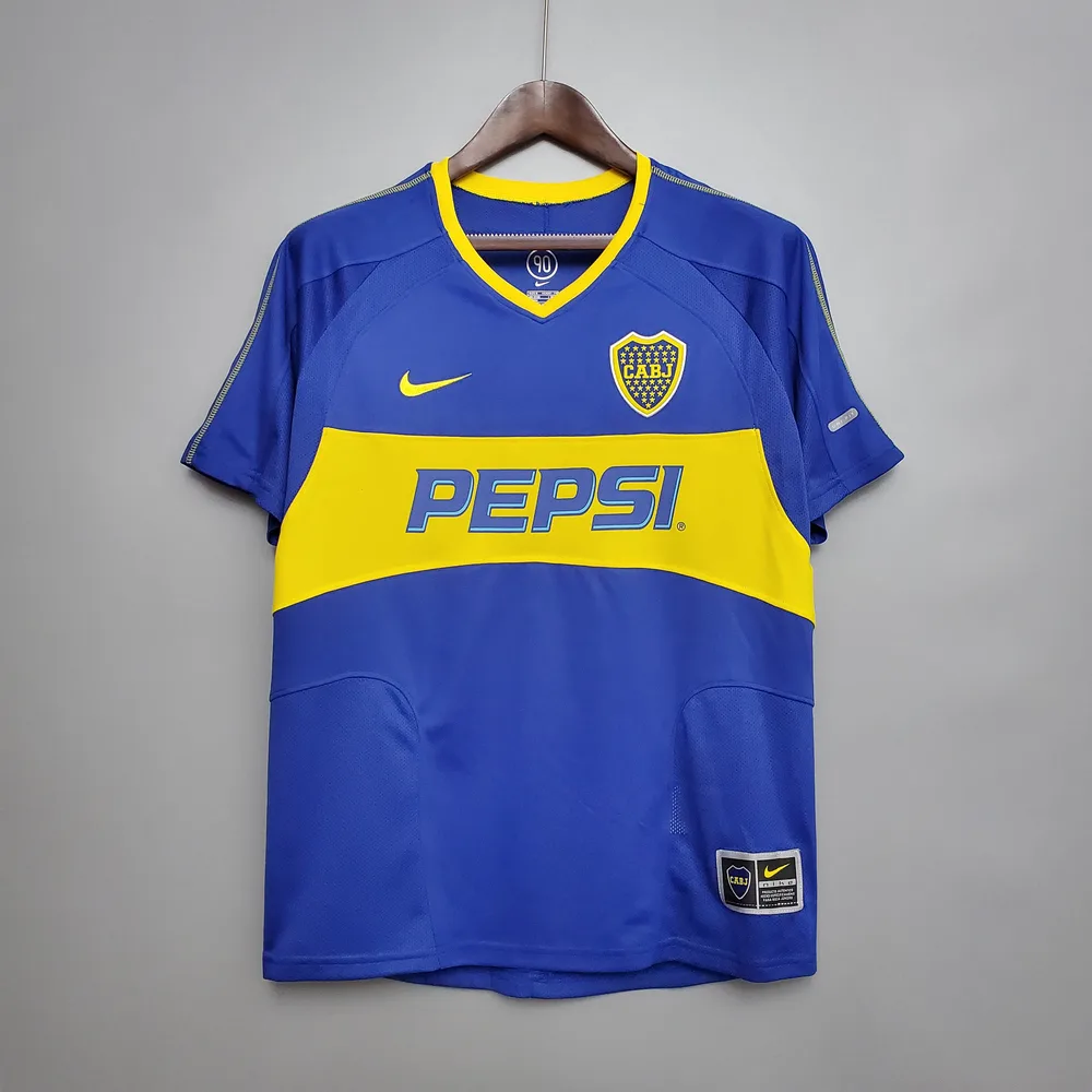 Boca Juniors 2003/2004 Retro Boca Juniors Home Football Jersey 2003/2004