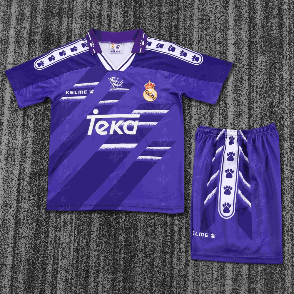 Real Madrid 1994-1996 Retro Real Madrid Visitante Camiseta de fútbol Talla infantil 1994/1996