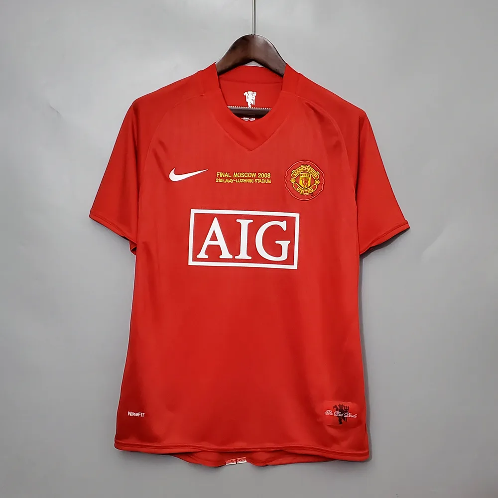 Manchester United 2007/2008 Retro Manchester United Local Champions League Edition Camiseta de fútbol 2007/2008